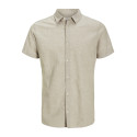 JACK & JONES PLUS Breeze Linen Blend Skjorte - Crockery