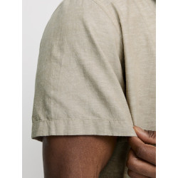 JACK & JONES PLUS Breeze Linen Blend Skjorte - Crockery