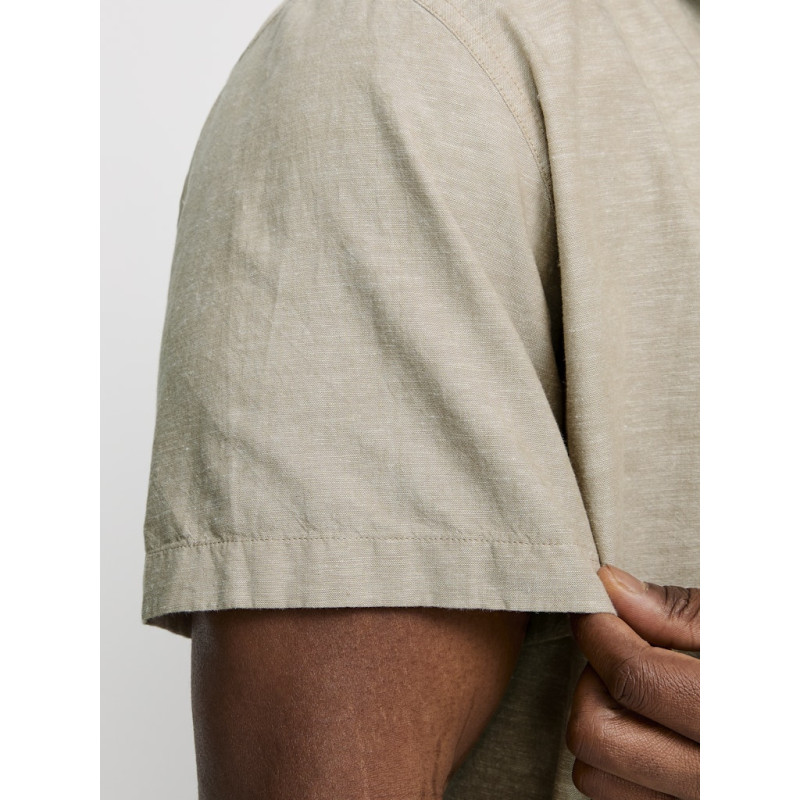JACK & JONES PLUS Breeze Linen Blend Skjorte - Crockery