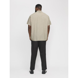 JACK & JONES PLUS Breeze Linen Blend Skjorte - Crockery