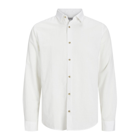 JJ REBEL Moss Sunny Hør Skjorte - Bright White