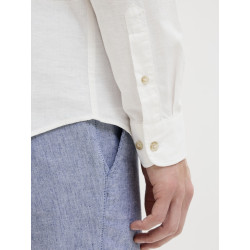 JJ REBEL Moss Sunny Hør Skjorte - Bright White