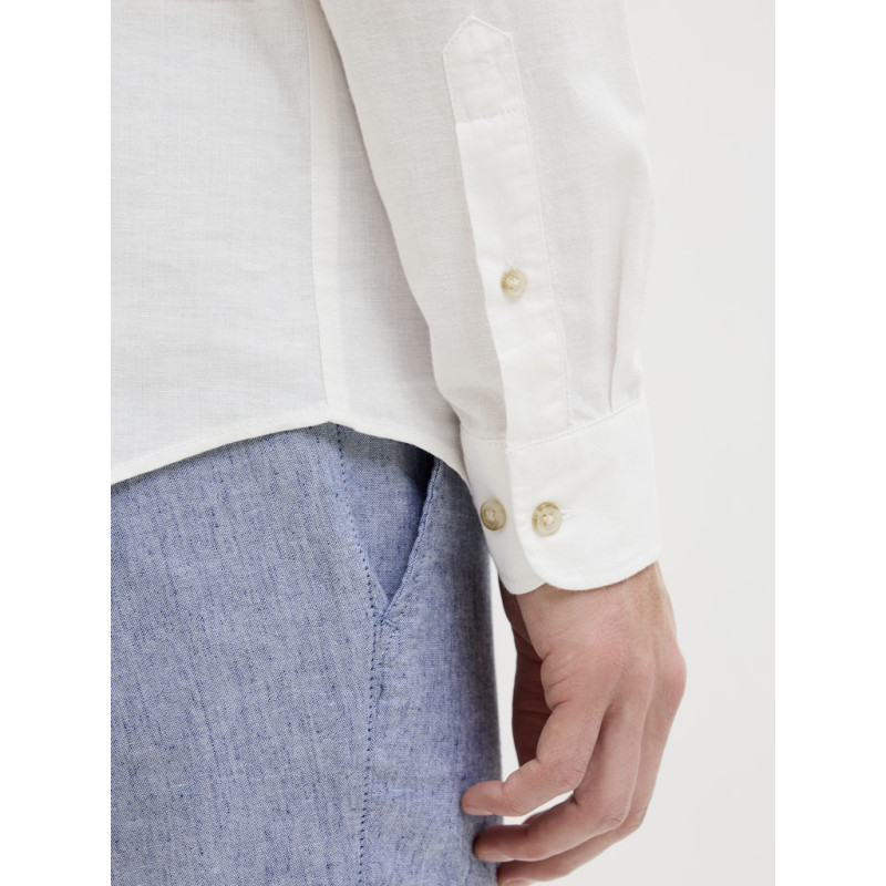 JJ REBEL Moss Sunny Hør Skjorte - Bright White