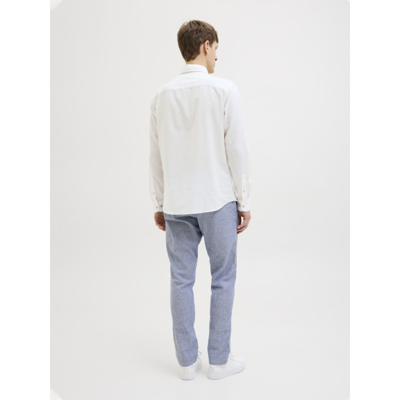 JJ REBEL Moss Sunny Hør Skjorte - Bright White