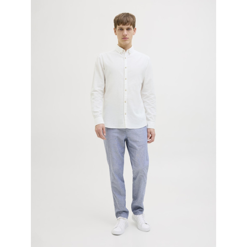 JJ REBEL Moss Sunny Hør Skjorte - Bright White