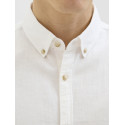 JJ REBEL Moss Sunny Hør Skjorte - Bright White