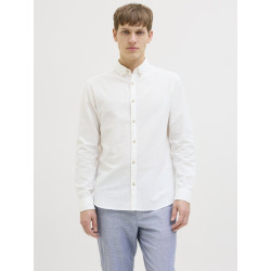 JJ REBEL Moss Sunny Hør Skjorte - Bright White