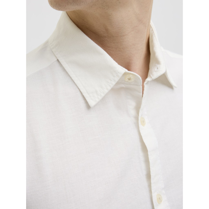 JJ REBEL Moss Sunny Hør Skjorte - Bright White