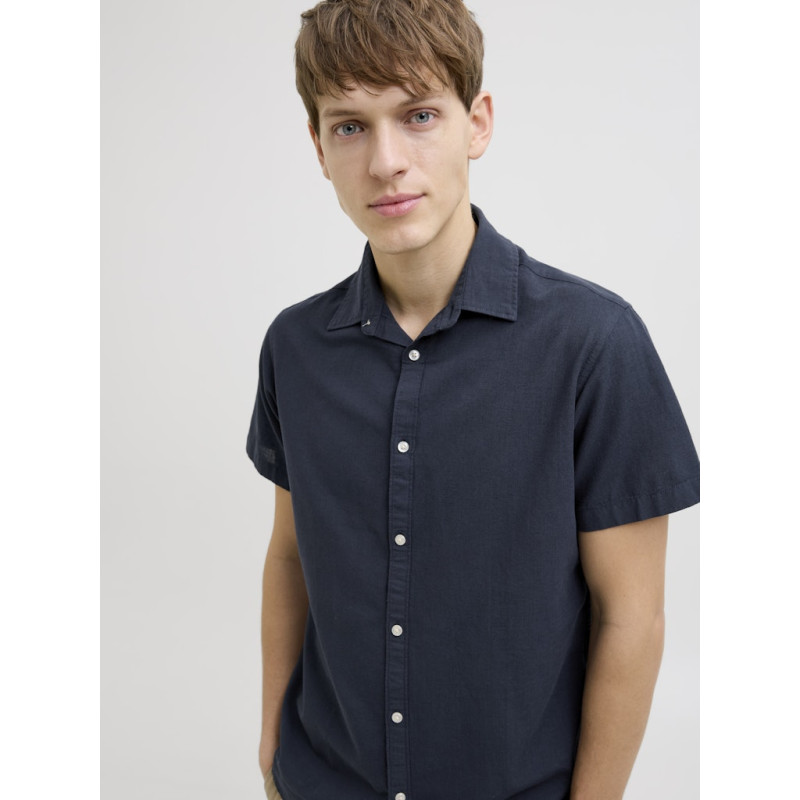 JJ REBEL Moss Sunny Hør Skjorte - Navy Blazer