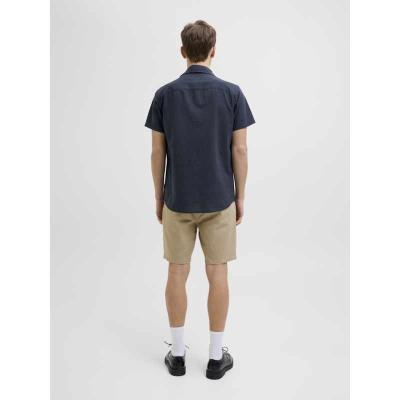 JJ REBEL Moss Sunny Hør Skjorte - Navy Blazer