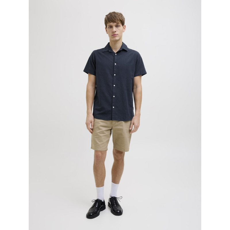 JJ REBEL Moss Sunny Hør Skjorte - Navy Blazer