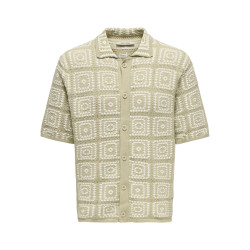 ONLY & SONS Bart Rlx 5 Strik Skjorte - Silver Lining