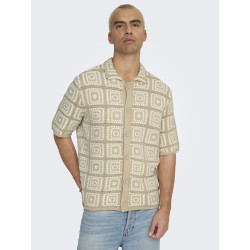 ONLY & SONS Bart Rlx 5 Strik Skjorte - Silver Lining