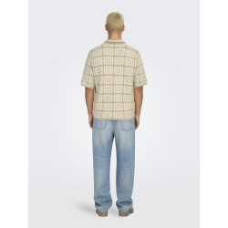 ONLY & SONS Bart Rlx 5 Strik Skjorte - Silver Lining