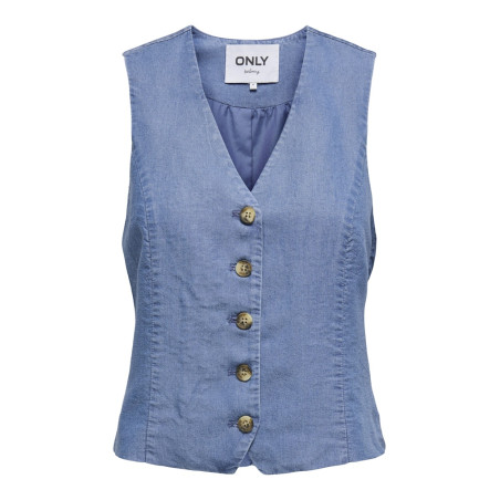 ONLY Iris Charis Life Vest - Medium Blue Denim