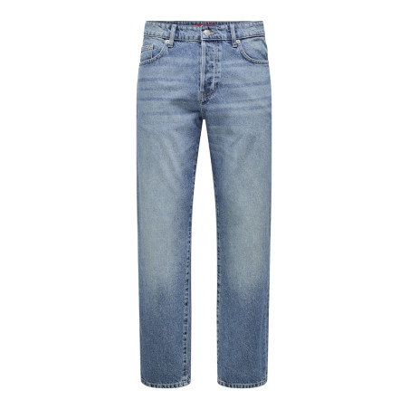 ONLY & SONS Edge Straight Box Tai Jeans - Medium Blue Denim