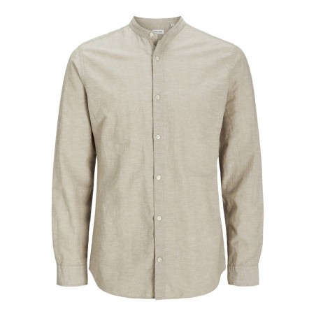 JACK & JONES PLUS Breeze Band Hør Skjorte - Crockery