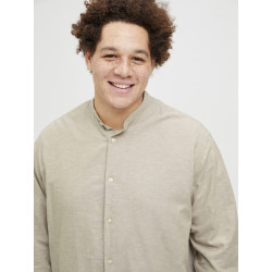 JACK & JONES PLUS Breeze Band Hør Skjorte - Crockery