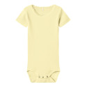 NAME IT Baby Rib S/S Bodystocking - Pastel Yellow