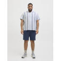 JACK & JONES PLUS Ccsummer Stripe Resort Hør Skjorte - Ashley Blue