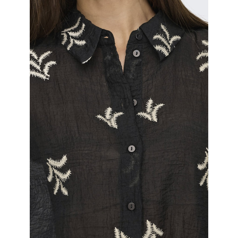 JDY Theo Broderet Skjorte - Sort