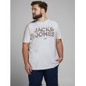 Jack & Jones Plus size Venice Beach T-shirt - White Melange