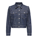ONLY Elvira Cropped Denim Jakke - Dark Blue Denim