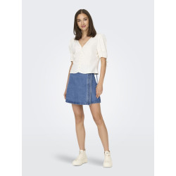 ONLY Villa Wrap Tie Denim Nederdel - Light Blue Denim