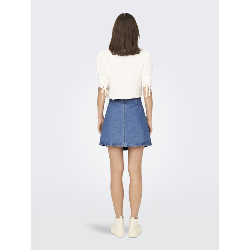 ONLY Villa Wrap Tie Denim Nederdel - Light Blue Denim