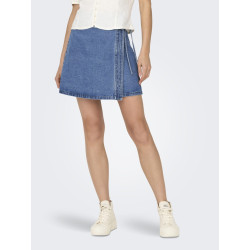 ONLY Villa Wrap Tie Denim Nederdel - Light Blue Denim