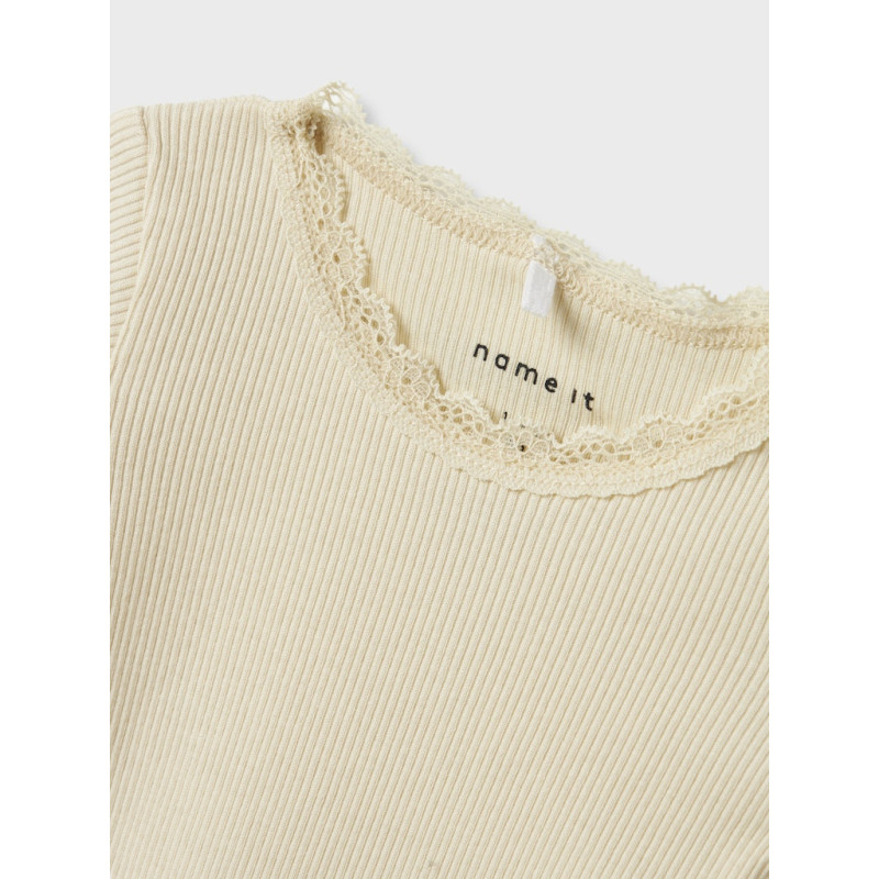 NAME IT Baby Kab Rib S/S Bodystocking - Summer Sand