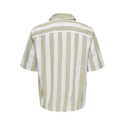 ONLY & SONS Tes Slub Stribet Skjorte - Chinchilla