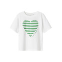 NAME IT KIDS Fesko T-Shirt - Bright White / Bright Green Heart