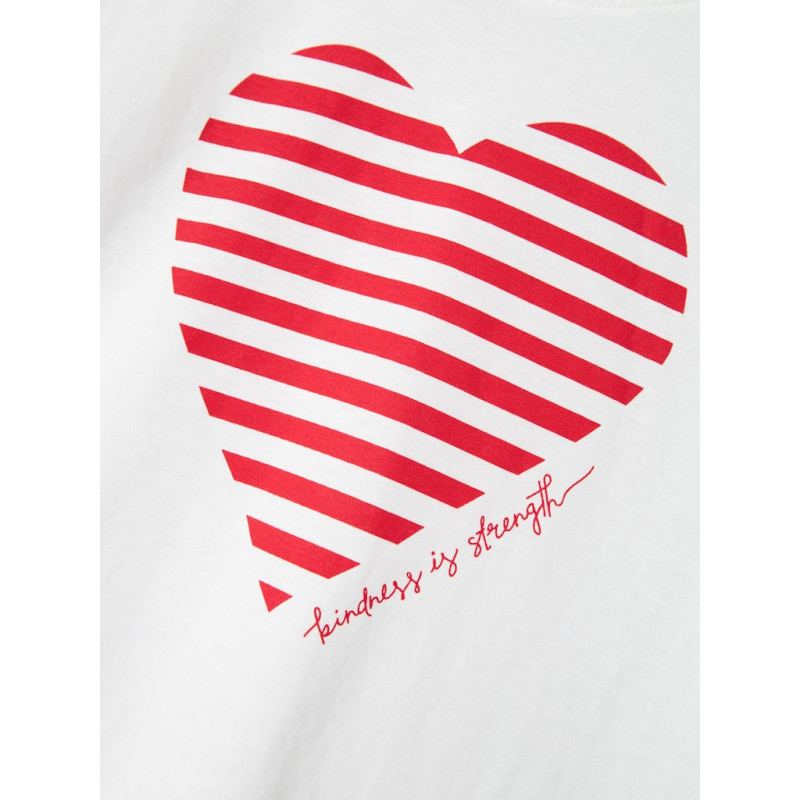 NAME IT KIDS Fesko T-Shirt - Bright White / Chinese Red Heart