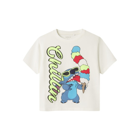 NAME IT MINI Malix Stitch T-Shirt - Cloud Dancer