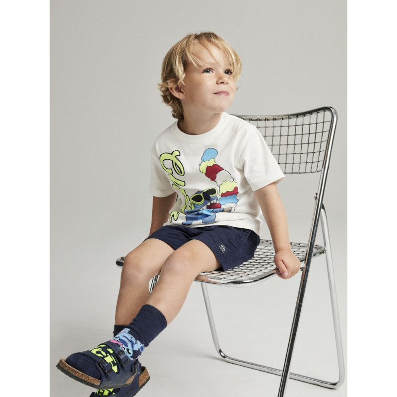 NAME IT MINI Malix Stitch T-Shirt - Cloud Dancer