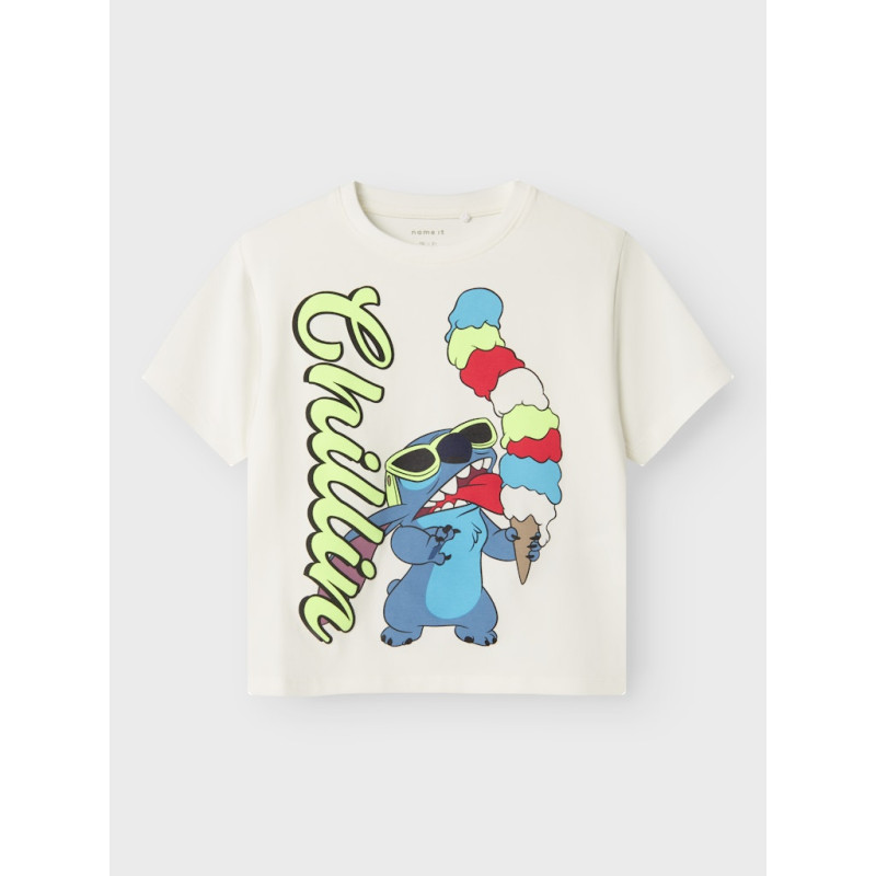 NAME IT MINI Malix Stitch T-Shirt - Cloud Dancer