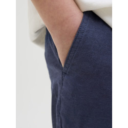 JACK & JONES JUNIOR Jaiden Summer Jogger Hør Shorts - Night Sky