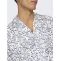 ONLY & SONS Dash Life Resort Skjorte - Cloud Dancer / Vintage Indigo