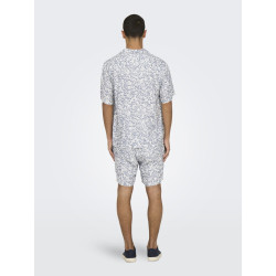 ONLY & SONS Dash Life Resort Skjorte - Cloud Dancer / Vintage Indigo