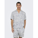 ONLY & SONS Dash Life Resort Skjorte - Cloud Dancer / Vintage Indigo