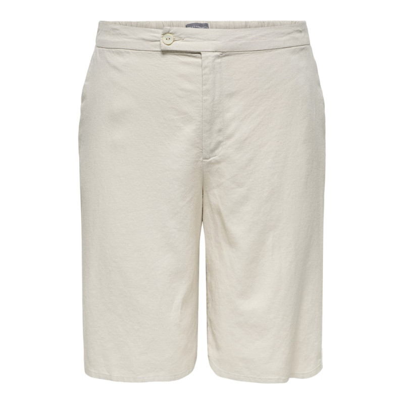 ONLY CARMAKOMA Caro Hør Bermu Shorts - Pumice Stone