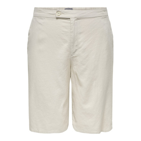 ONLY CARMAKOMA Caro Hør Bermu Shorts - Pumice Stone
