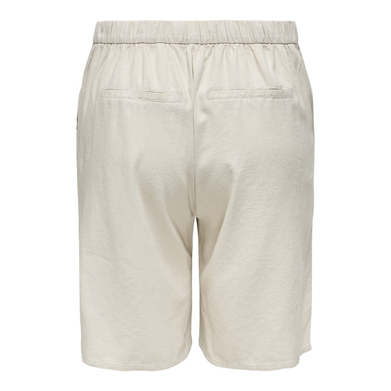 ONLY CARMAKOMA Caro Hør Bermu Shorts - Pumice Stone