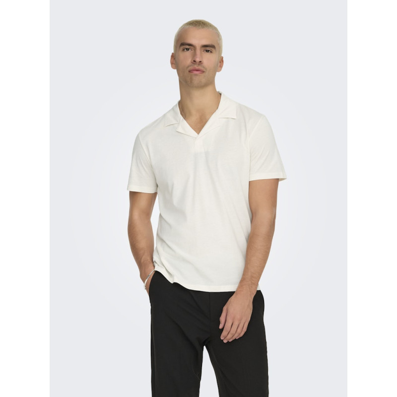 ONLY & SONS Abraham Resort Polo - Egret