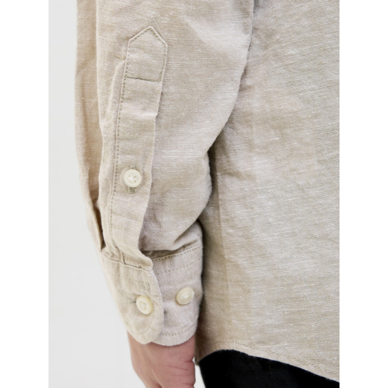 JACK & JONES JUNIOR L/S Breeze Hør Skjorte - Crockery