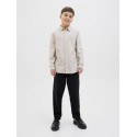 JACK & JONES JUNIOR L/S Breeze Hør Skjorte - Crockery