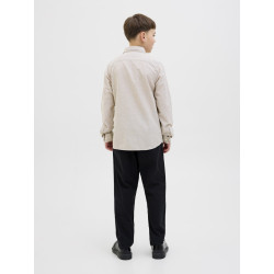 JACK & JONES JUNIOR L/S Breeze Hør Skjorte - Crockery