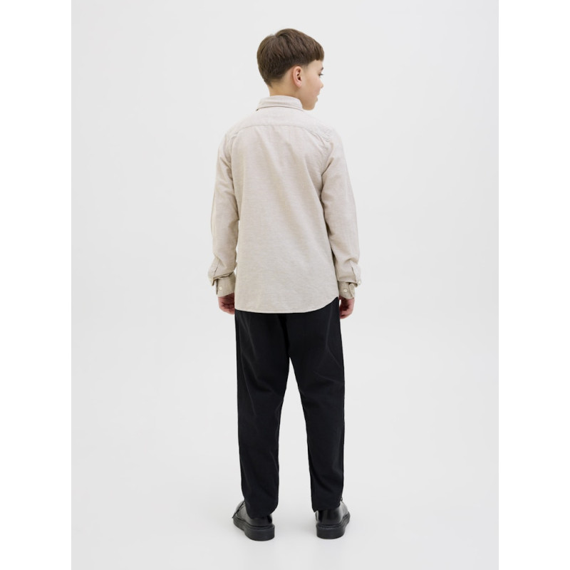 JACK & JONES JUNIOR L/S Breeze Hør Skjorte - Crockery