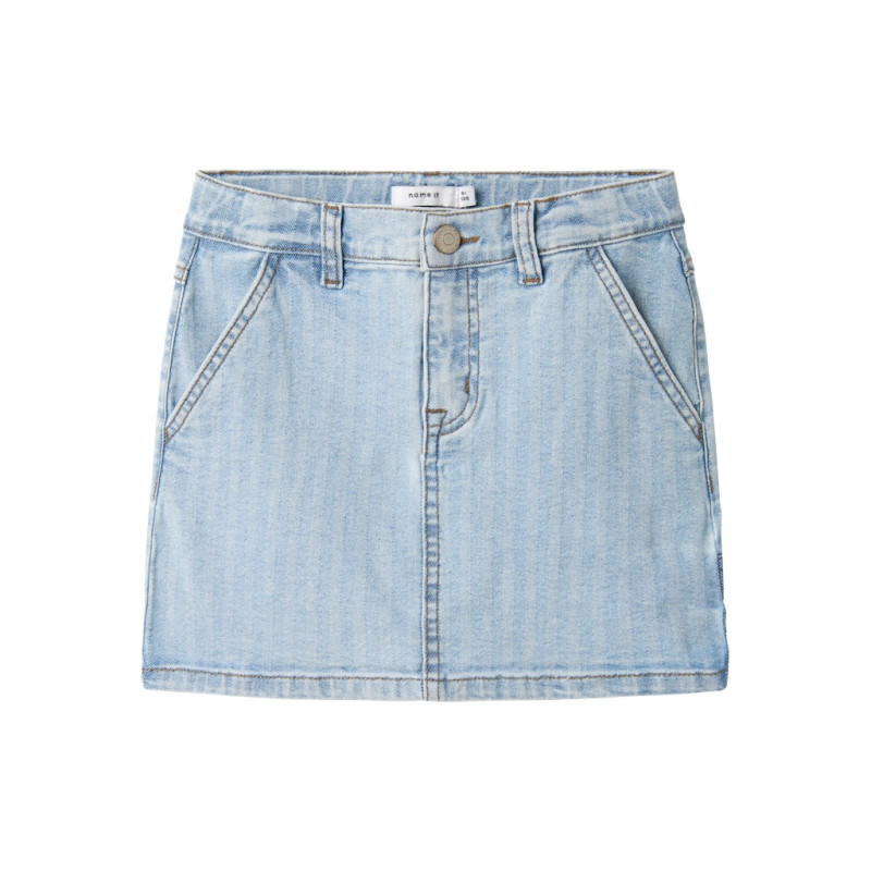 NAME IT KIDS Amelia Kort Denim Nederdel - Light Blue Denim